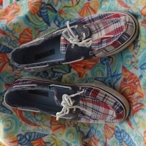 Plaid Sperry Boat Shoes Size 9.5 Women